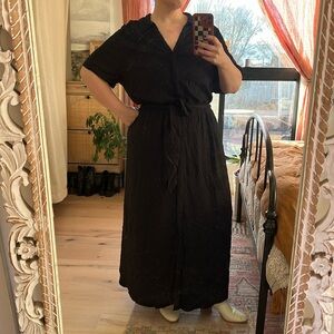 H&M Black Button Up Maxi Dress, Size 3XL